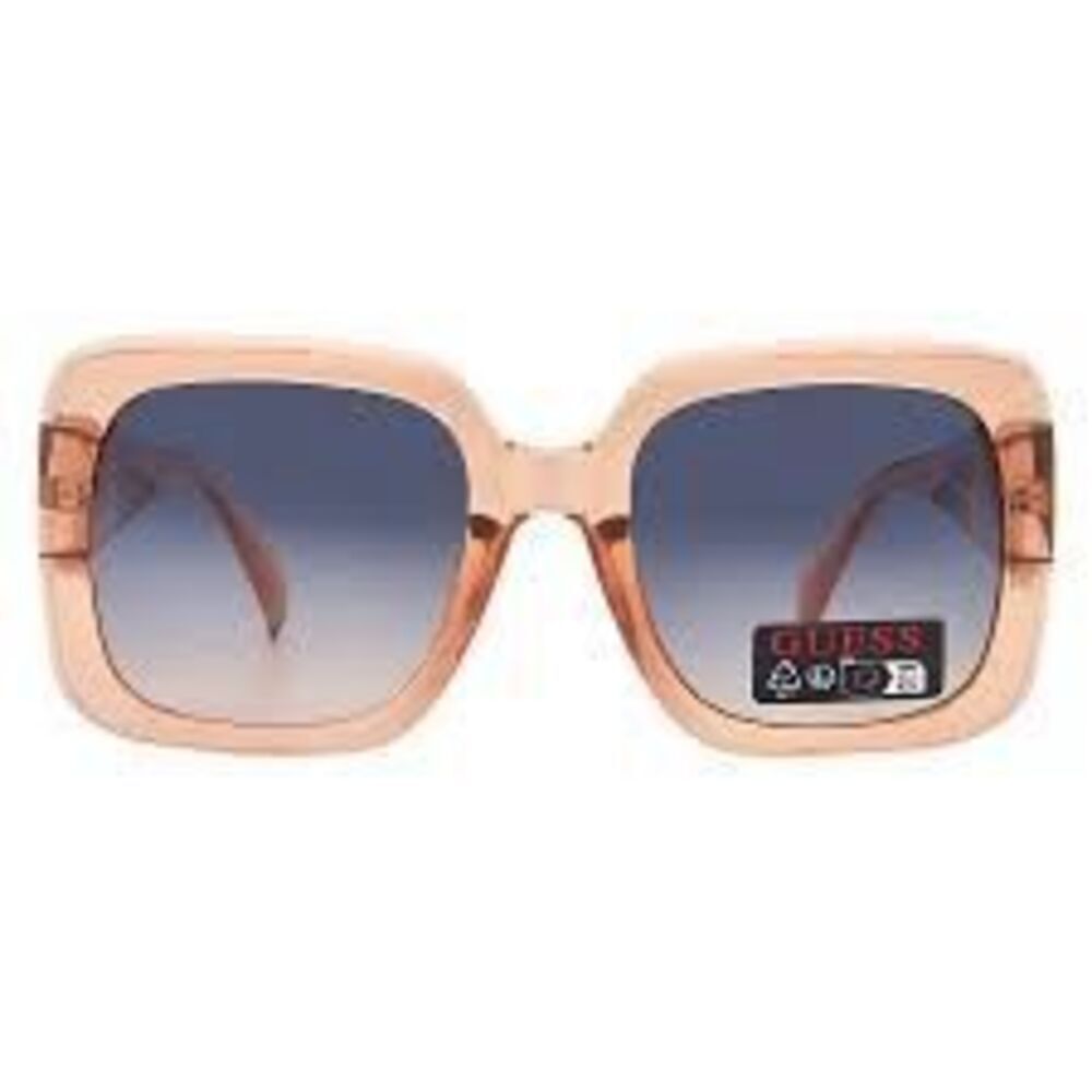 Guess Chunky Square Brown Transparent Frame Sunglasses Gradient Lenses Y2K Style
